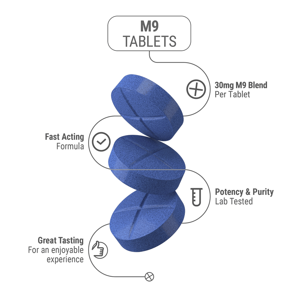 30mg M9 Blend Tablets - Blue Razz - 5