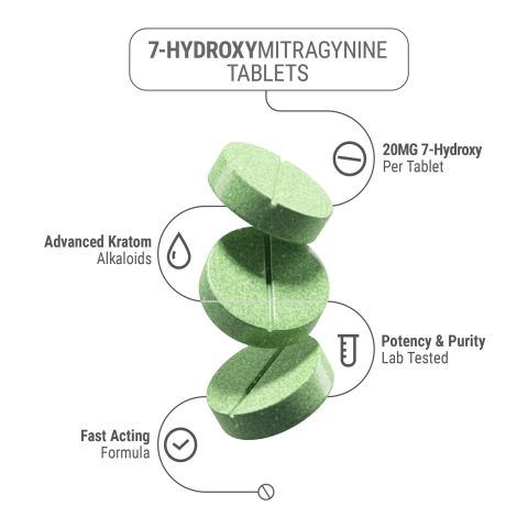 20mg 7-Hydroxy Tablets - Green Apple - Thumbnail 5