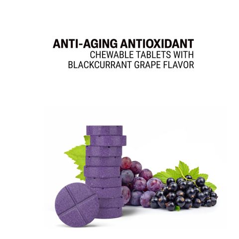 500mg - Anti-Aging Antioxidant - Blackcurrant Grape - Mood Tablets - Thumbnail 4