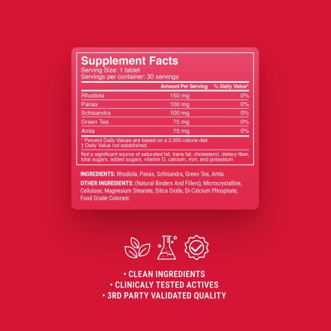 500mg Anti-Fatigue Rhodiola - Cranberry Hibiscus - Thumbnail 9
