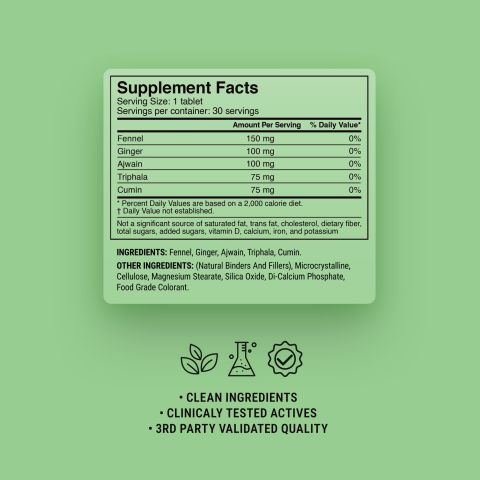 500mg - Gas & Bloating Relief - Lemon Mint - Mood Tablets - Thumbnail 9