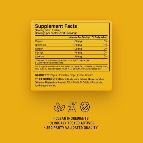 500mg Digestive Enzyme - Pineapple Papaya - Thumbnail 9
