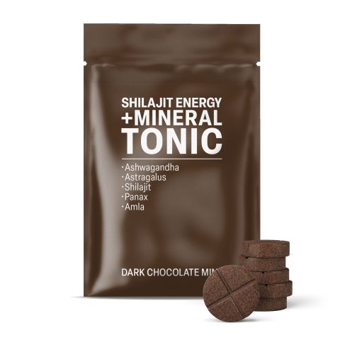 500mg - Shilajit Mineral Energy - Dark Chocolate Mint - Mood Tablets - Thumbnail 2
