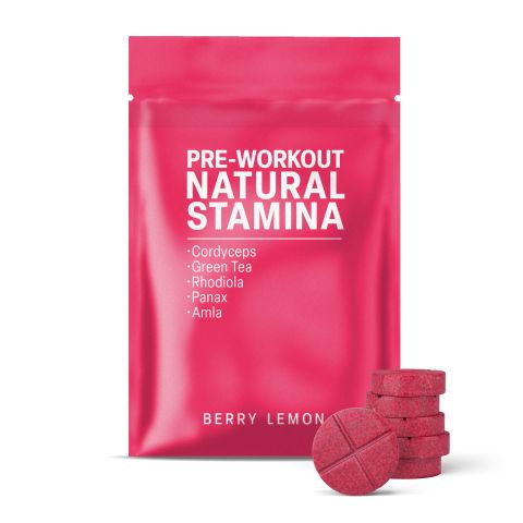 500mg Pre-Workout Natural Stamina - Berry Lemon - Thumbnail 2