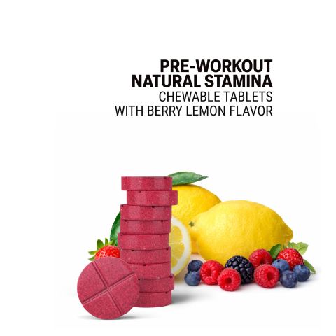 500mg Pre-Workout Natural Stamina - Berry Lemon - Thumbnail 4
