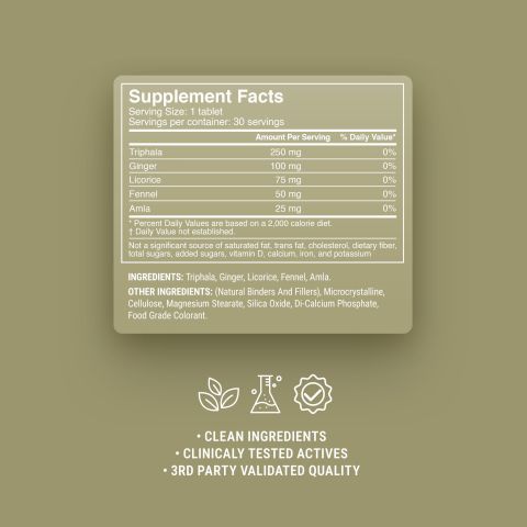 500mg Triphala Digestive - Cardamom Lemon - Thumbnail 9