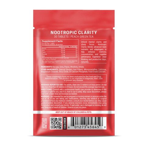 500mg Nootropic Clarity - Peach Green Tea - Thumbnail 8